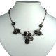 Costume Jewellery, Fashion Black Teardrop Rhinestone Dressy Floral Necklace