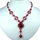 Chic Costume Jewellery, Red Oval Rhinestone Bead Fashion Pearl Y-shaped Necklace