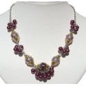 Fuchsia Cluster Fashion Pearl Necklace