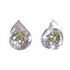 Small Costume Jewellery Earring Studs, Classic Accessories, Fashion Women Girls Gift, Green Diamante Teardrop Stud Earrings
