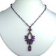 Chic Costume Jewellery for Fashion Women, Purple Rhinestone Diamante Teardrop Pendant Drop Necklace