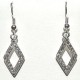 Costume Jewellery Accessories, Fashion Women Girls Small Gift, Short Dangle Clear Diamante Open Rhombus Short Drop Earrings