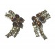 Costume Jewellery Big Earring Studs Gifts, Women Wedding Party Dress Accessories, Brown Diamante Flower Moon Large Stud Earrings