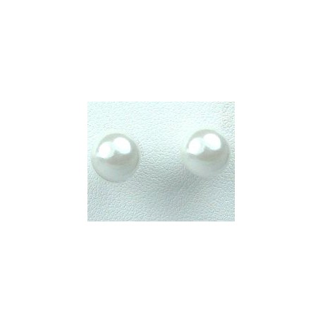 Simple Costume Jewellery, White Fashion Pearl 8mm Stud Earrings