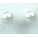 White Pearl 8mm Stud Earrings