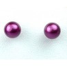Small Fashion Jewellery, Fuchsia Costume Pearl 6mm Stud Earrings