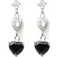 Dressy Costume Jewellery, Black Crystal Heart CZ Fashion Drop Earrings