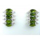 Fashion Jewellery Dangle Earrings, Women Costume Jewelry UK, Olive Green Teardrop Rhinestone Clear Diamante Dress Drop Earrings