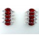 Modern Costume Jewellery UK, Fashion Jewelry Bridal Earrings, Red Marquise Teardrop Rhinestone Clear Diamante Drop Earrings