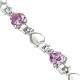 Simple Costume Jewellery, Pink Crystal Heart CZ Dressy Fashion Tennis Bracelet