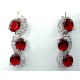 Costume Jewelry Dangle earrings, Fashion Bridal Jewellery, Wedding Gifts, Red Oval Rhinestone Clear Diamante Dress Drop Earrings