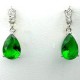 Wedding Costume Jewellery|Fashion Jewelry Wedding Gift UK, Emerald Green Teardrop Rhinestone Clear Diamante Dress Drop Earrings