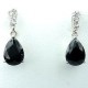 Wedding Gifts, Bridal Fashion Jewelry, Costume Jewellery Earrings, Black Teardrop Rhinestone Clear Diamante Dress Drop Earrings