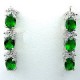 Dressy Costume Jewellery, Fashion Emerald Green Royal Oval Rhinestone Clear Diamante Drop Earrings