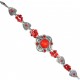 Statement Costume Jewellery, Red Round Rhinestone Natural Stone Wave Fashion Bracelet