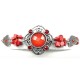 Statement Costume Jewellery, Red Round Rhinestone Natural Stone Wave Fashion Bracelet