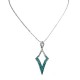 Fashion Jewellery, Costume Necklace, Blue Diamante Open Kite Lozenge Pendant & Chain
