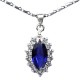 Costume Jewelry Necklaces, Fashion Teardrop Pendants, Royal Blue Marquise Rhinestone Clear Diamante Cluster Pendant Necklace