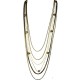 Fashion Women's Costume Jewellery Gift, Burnish Brass Multi Layer Long Chain Necklace