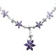 Bridal Necklaces, Wedding Jewellery, Women Fashion Jewelry UK, Purple Cubic Zirconia CZ Crystal Flower Dress Necklace