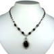 Black Costume Jewellery Necklaces; Fashion Jewelry UK, Black Oval Diamante Necklace, Wedding Gifts, Bridal Accessories