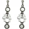Chic Costume Jewellery, Dangling White Round Rhinestone Bead Fashion Pearl Drop Earrings