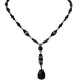 Chic Costume Jewellery, Black Teardrop Rhinestone Drop Fashion Bead Dressy Y-shaped Necklace