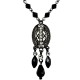 Simple Costume Jewellery, Chic Black Trendy Teardrop Fashion Oval Pendant Necklace