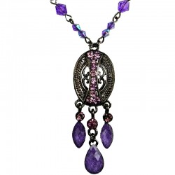 Simple Costume Jewellery, Chic Purple Trendy Teardrop Fashion Oval Pendant Necklace
