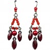 Dressy Costume Jewellery, Chic Red Teardrop Rhinestone Fashion Bead Chandelier Drop Earrings