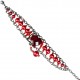 Chic Fashion Jewellery, Red Heart Rhinestone Costume Pearl Bracelet
