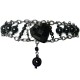 Chic Costume Jewellery, Black Heart Rhinestone Fashion Pearl Bracelet