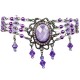 Statement Costume Jewellery, Purple Oval Rhinestone Waterfall Pearl Bead Fashion Bracelet