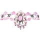 Women Costume Jewellery, Pink Oval Rhinestone Dancing Bead Pearl Charm Bracelet