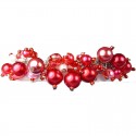 Red Illusion Pearl Charm Cluster Dangle Bracelet