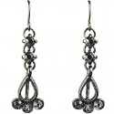 Grey Diamante Antique Tear Drop Earrings