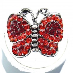 Cute Costume Jewellery, Chic Red Diamante Pave fashion Butterfly Ring