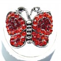 Red Diamante Pave Butterfly Ring