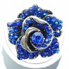 Love Statement Costume Jewellery, Dressy Royal Blue Diamante Large Rose Fashion Flower Ring