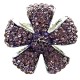 Bib Statement Costume Jewellery, Fashion Lilac Diamante Pave Petal Large Bold Flower Ring