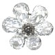 Big Bold Statement Costume Jewellery, Bib Clear Large Teardrop Rhinestone Petal Bold Daisy Fashion Flower Ring