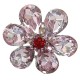 Big Bold Statement Costume Jewellery, Fashion Bib Pink Large Teardrop Rhinestone Petal Bold Daisy Flower Ring