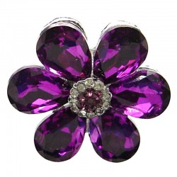 Bib Bold Costume Jewellery, Fashion Statement Purple Large Teardrop Rhinestone Petal Bold Daisy Flower Ring