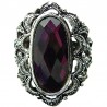 Big Bold Costume Jewellery, Cool Fashion Purple Large Oval Rhinestone Statement Cocktail Ring