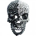 Black & Clear Diamante Skull Cool Statement Ring
