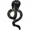 Bling Hip Hop Fun Costume Jewellery, Cool Black Diamante Cobra Chunky Snake Big Statement Fashion Ring