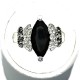 Chic Costume Jewellery, Black Navette Marquise Cut Rhinestone Fashion Fancy Dress Ring