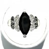 Chic Costume Jewellery, Black Navette Marquise Cut Rhinestone Fashion Fancy Dress Ring