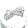 Simple Costume Jewellery, Clear Cubic Zirconia Crossover CZ Fashion Dress Ring