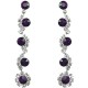 Dressy Bib Costume Jewellery, Purple Rhinestone Clear Diamante Twinkle Fashion Long Drop Earrings